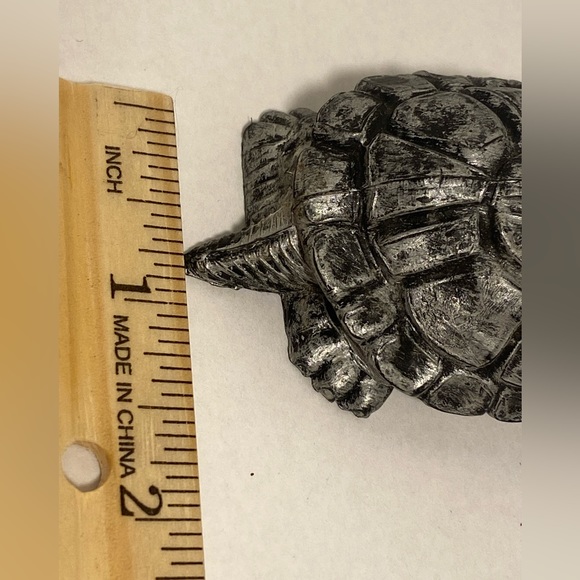 Vintage Turtle figurine painted Black and silver Made in Italy - Picture 12 of 15